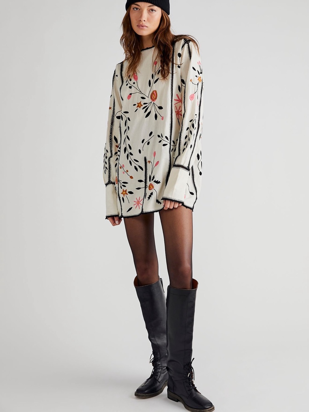 Free People x Carolina K Elisa Embroidered Mini Dress